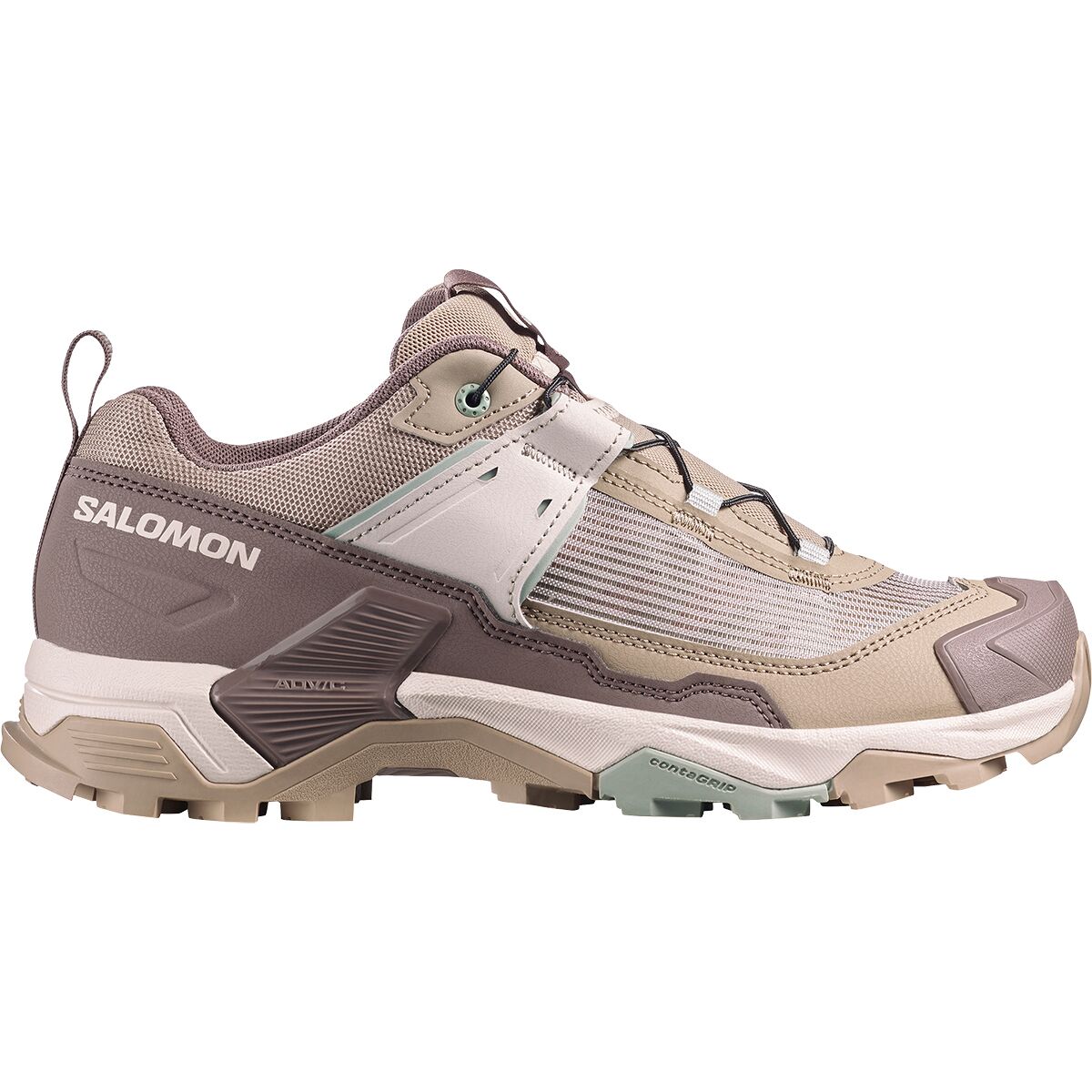 Image of Salomon X Ultra 5 Hiking Shoe - Women's Desert Tan/Iron/Green Milieu, US 7.0/UK 5.5