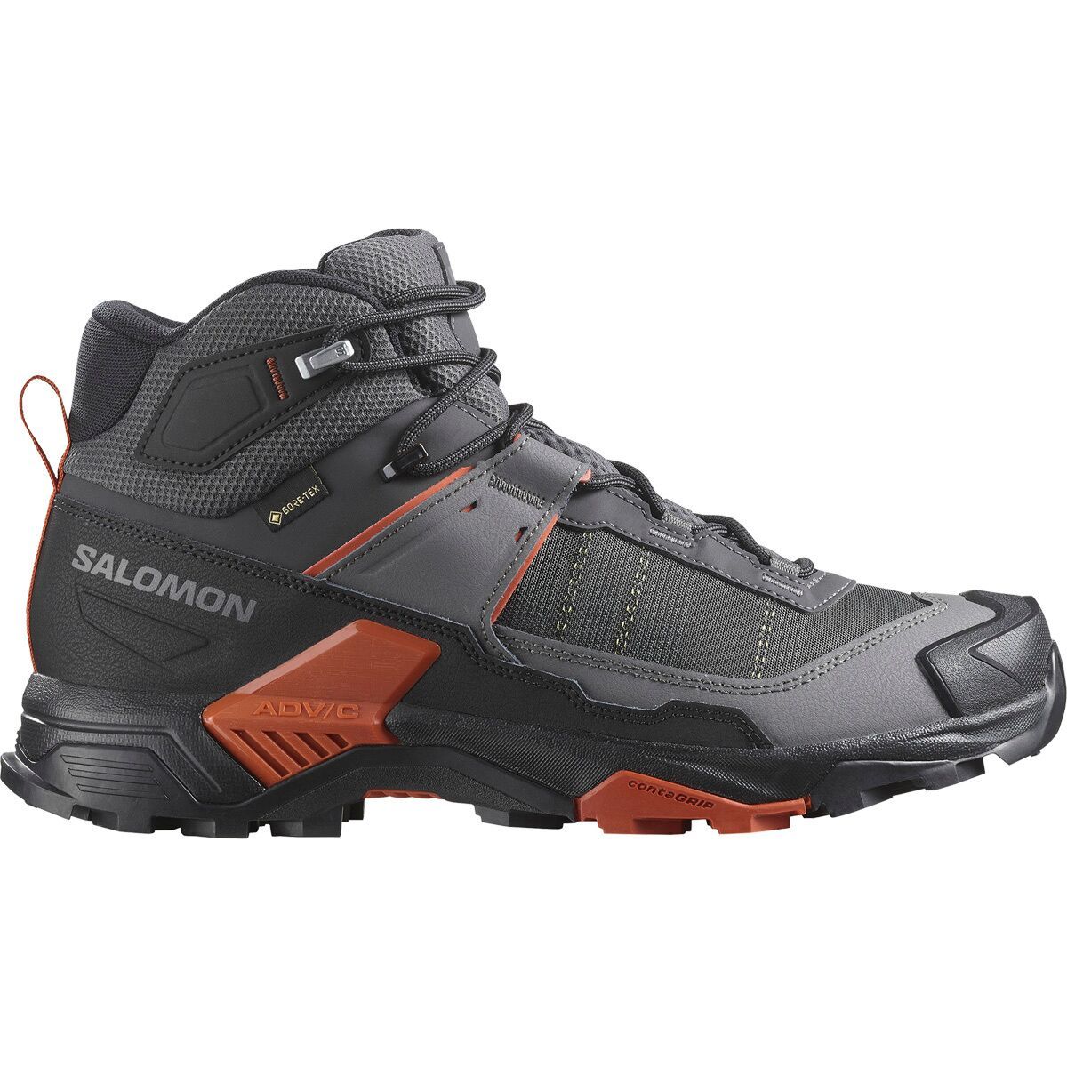 Image of Salomon X Ultra 5 Mid GTX Hiking Boot - Men's Asphalt/Castlerock/Burnt Ochre, US 13.0/UK 12.5