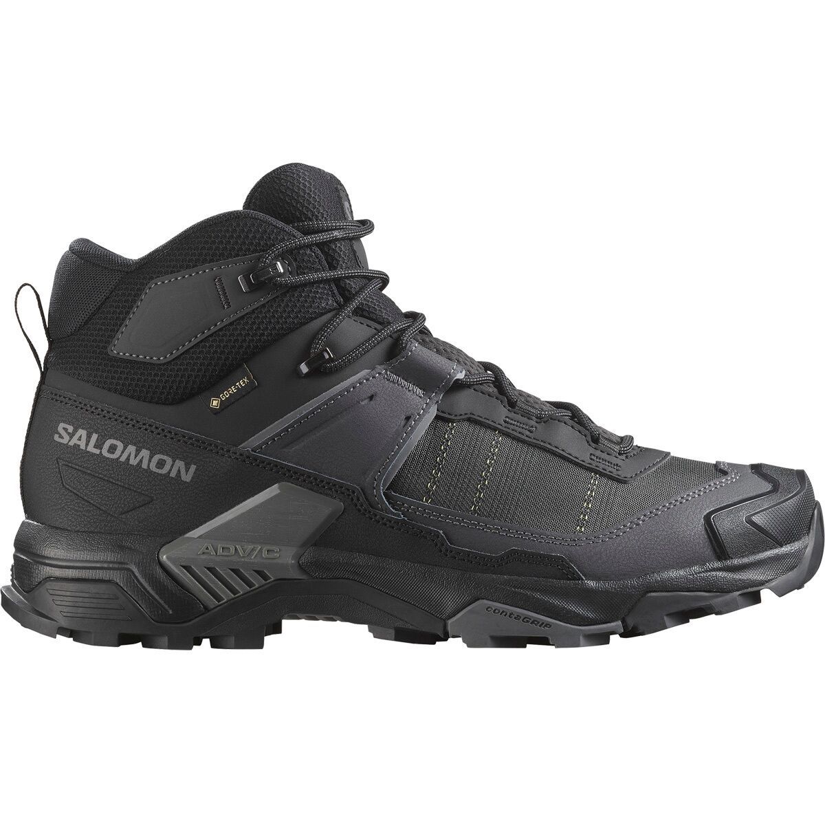 Image of Salomon X Ultra 5 Mid GTX Hiking Boot - Men's Black/Asphalt/Castlerock, US 11.5/UK 11.0
