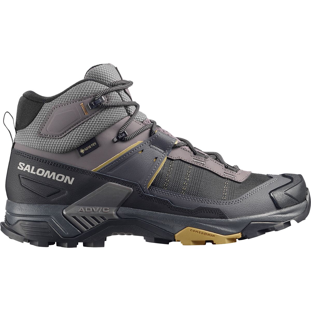 Image of Salomon X Ultra 5 Mid GTX Hiking Boot - Men's Dark Gull Gray/Asphalt/Willow, US 12.0/UK 11.5