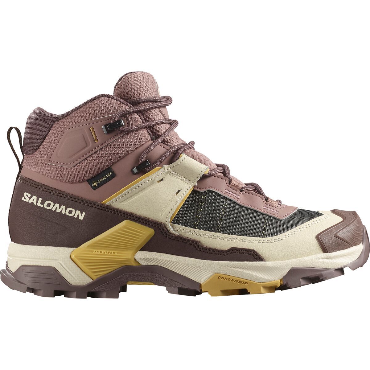Image of Salomon X Ultra 5 Mid GTX Hiking Boot - Women's Burlwood/French Roast/Rattan, US 6.5/UK 5.0