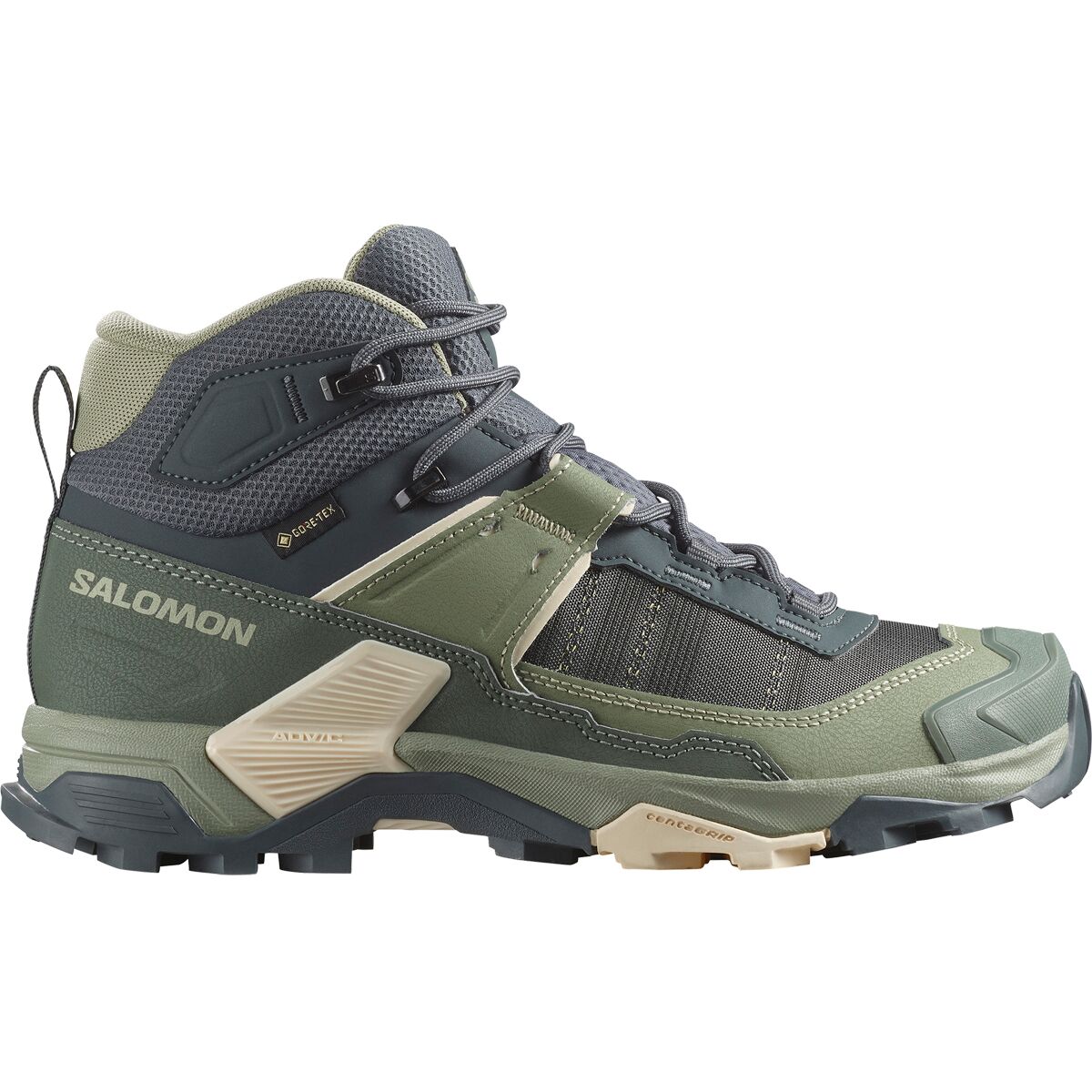 Image of Salomon X Ultra 5 Mid GTX Hiking Boot - Women's Turbulence/Sedona Sage/Tender Peach, US 9.5/UK 8.0