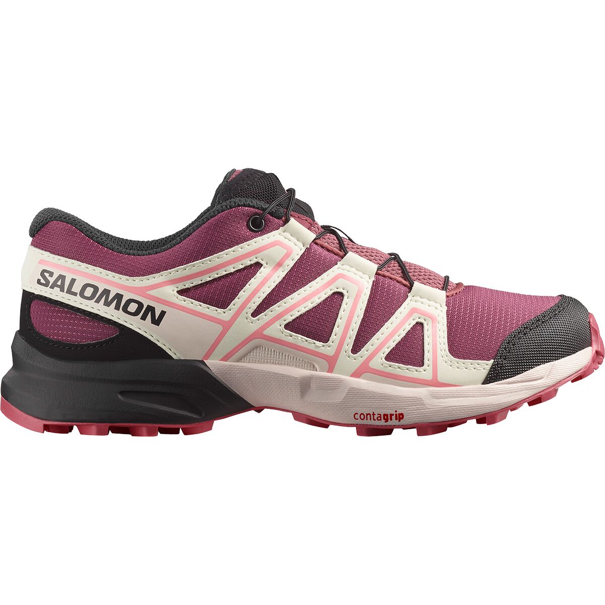 Image of Salomon Speedcross Shoe - Kids' Nocturne/Hushed Violet/Rouge Red, 4.0