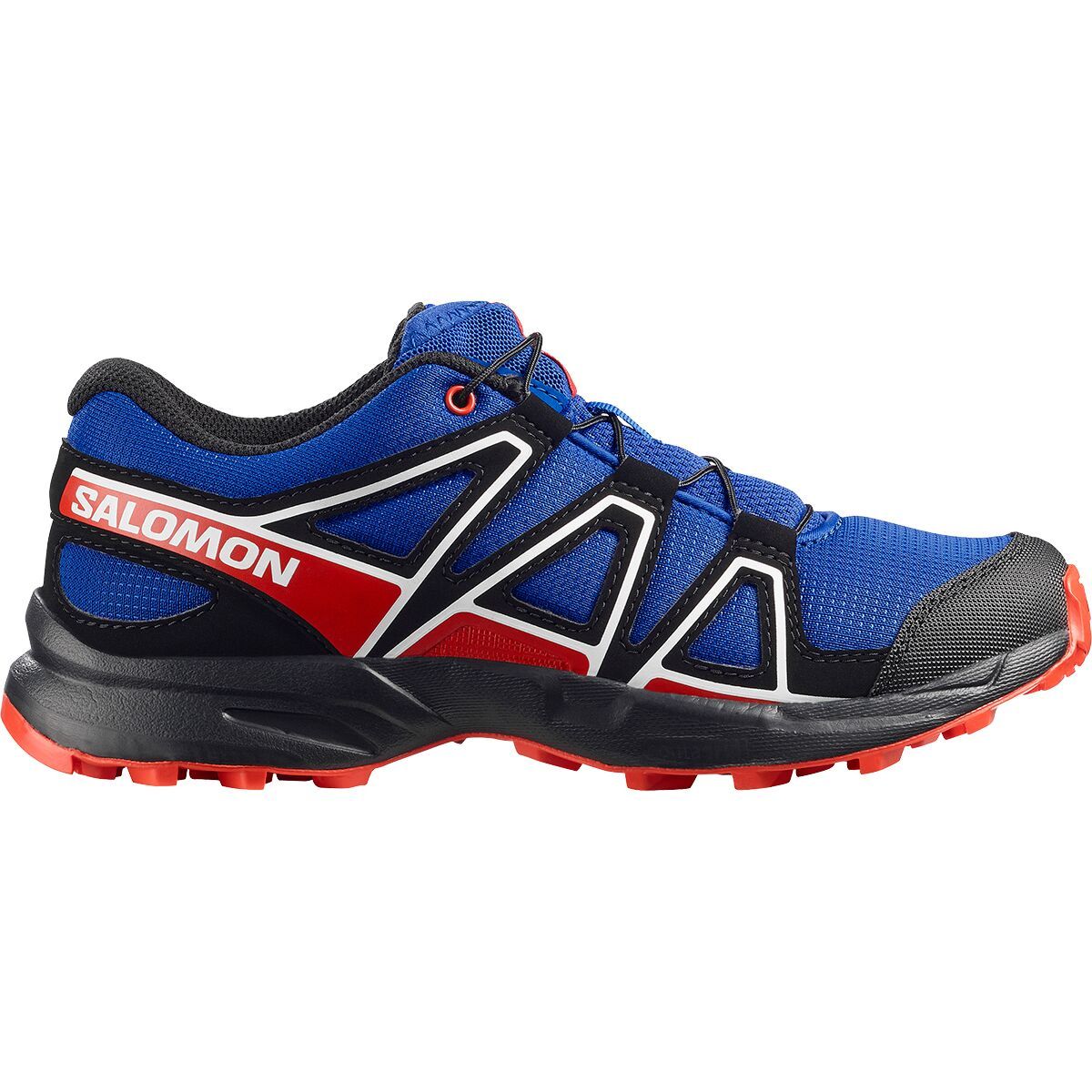Image of Salomon Speedcross Shoe - Kids' Surf The Web/Fiery Red/Black, 11.0