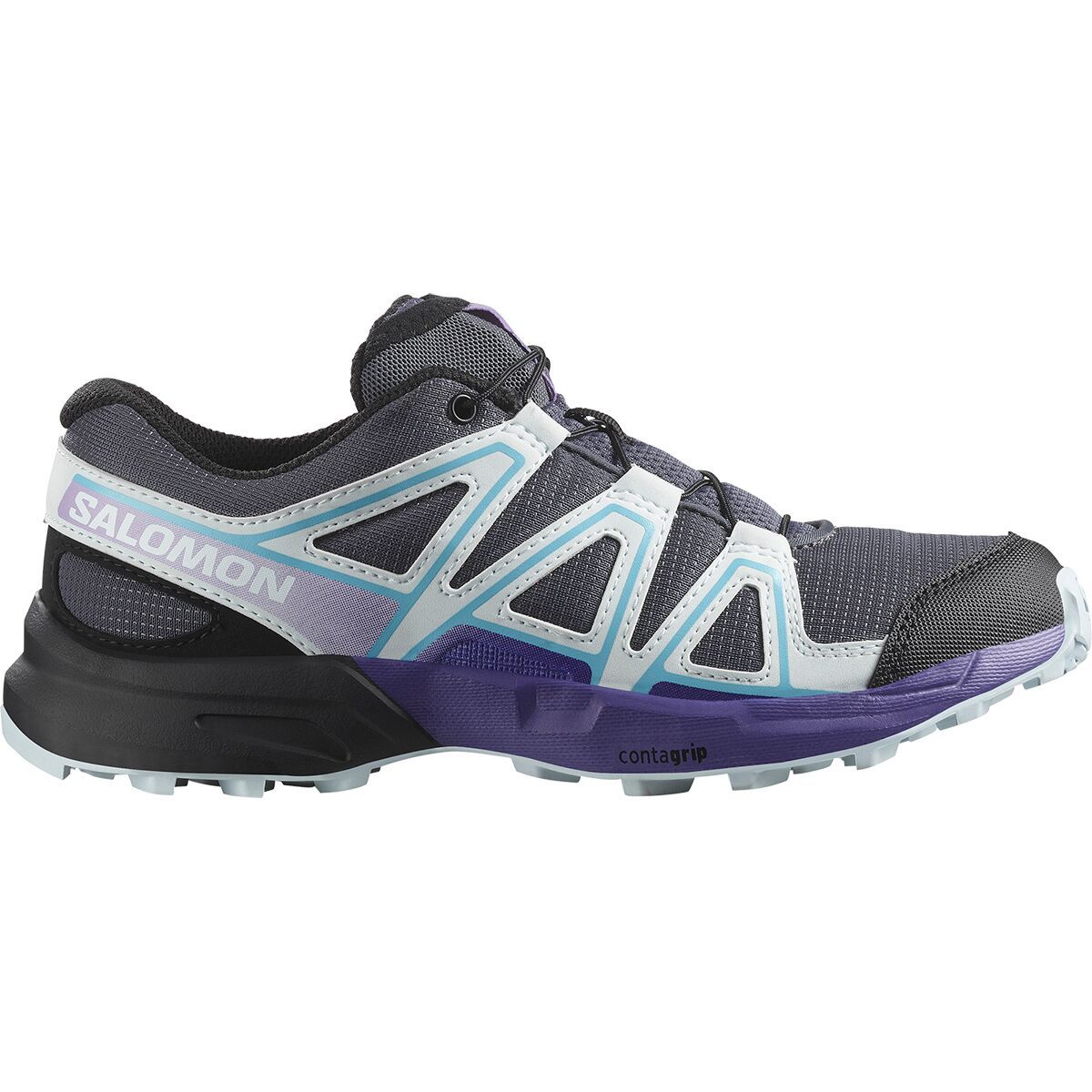 Image of Salomon Speedcross Shoe - Kids' Turbulence/Ballad Blue/Liberty, 1.0