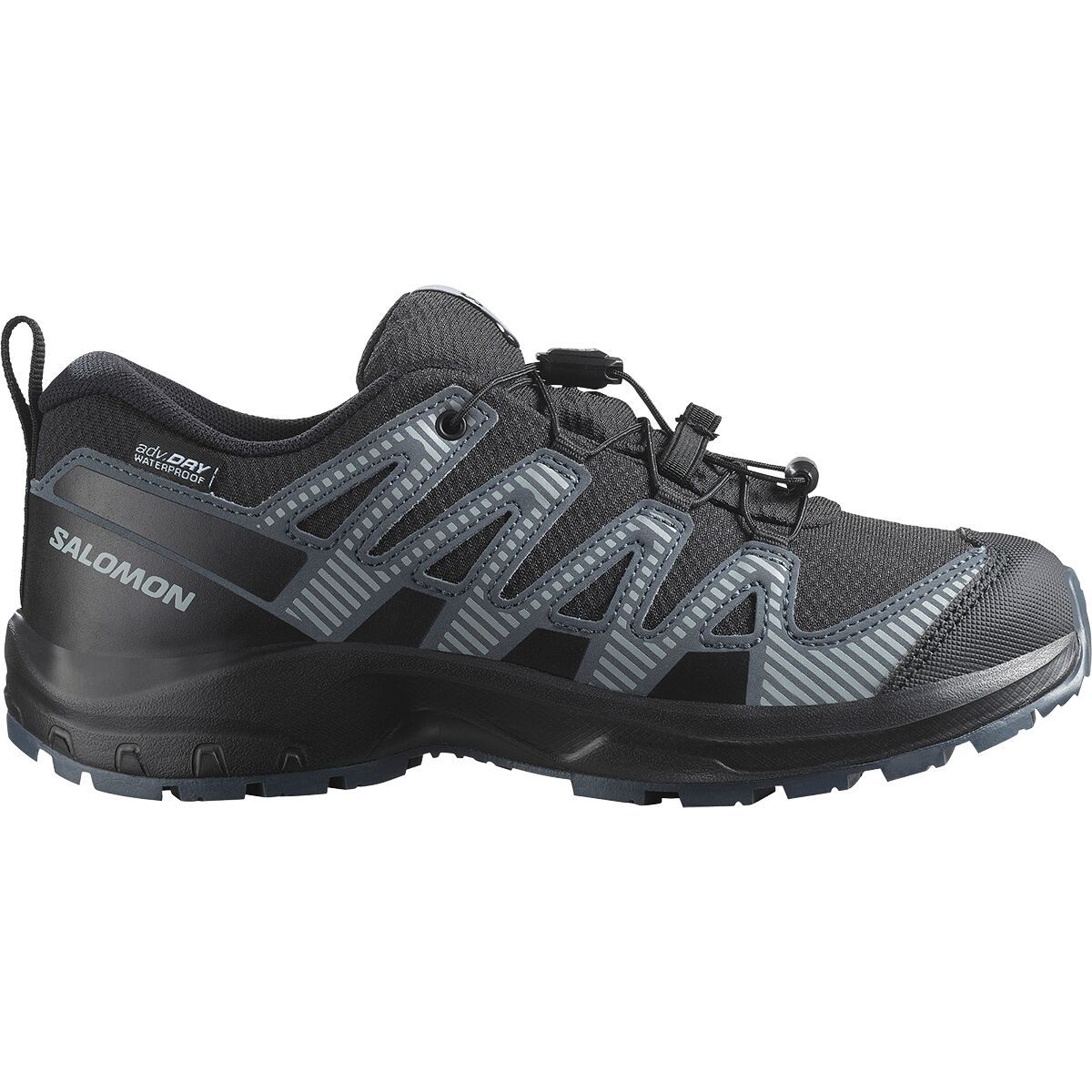Image of Salomon XA Pro V8 WP Shoe - Kids' Black/Turbulence/Quarry, 6.0