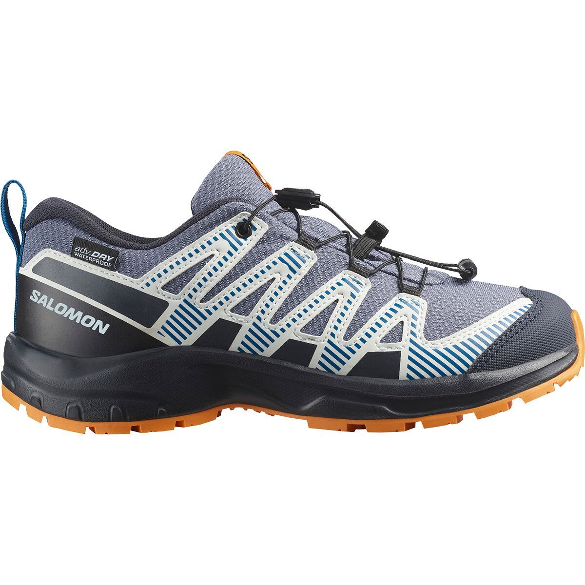Image of Salomon XA Pro V8 WP Shoe - Kids' Grisaille/Dark Blue/Turmeric, 2.0