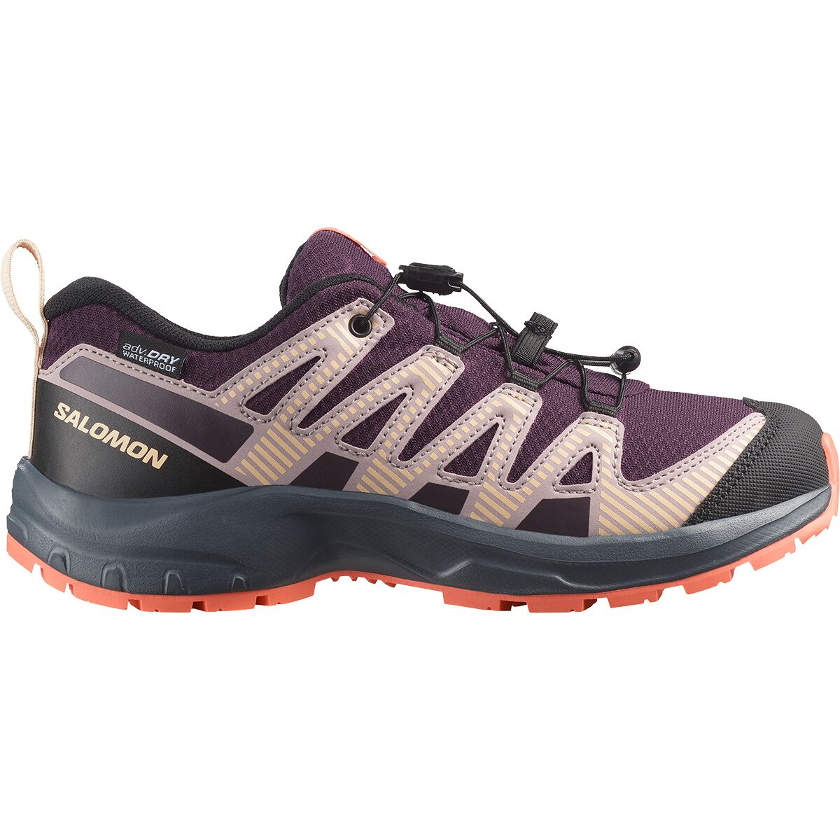 Image of Salomon XA Pro V8 WP Shoe - Kids' Plum Kitten/Turbulence/Fusion Coral, 1.0
