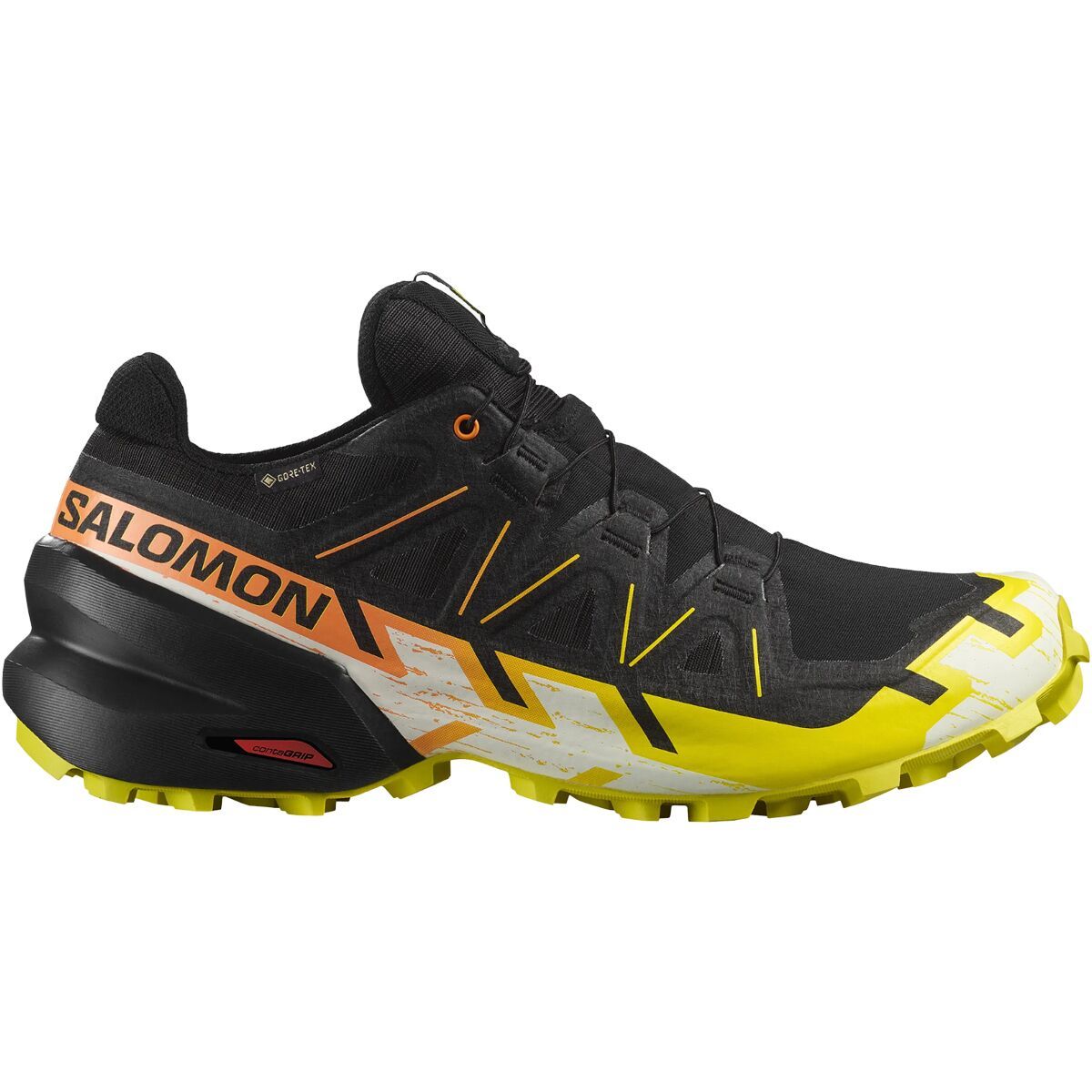 Salomon Speedcross 6 GTX Trail Running Shoe - 2024 - Men's Black/Sulphur Spring/Bird Of Paradise, US 7.5/UK 7.0