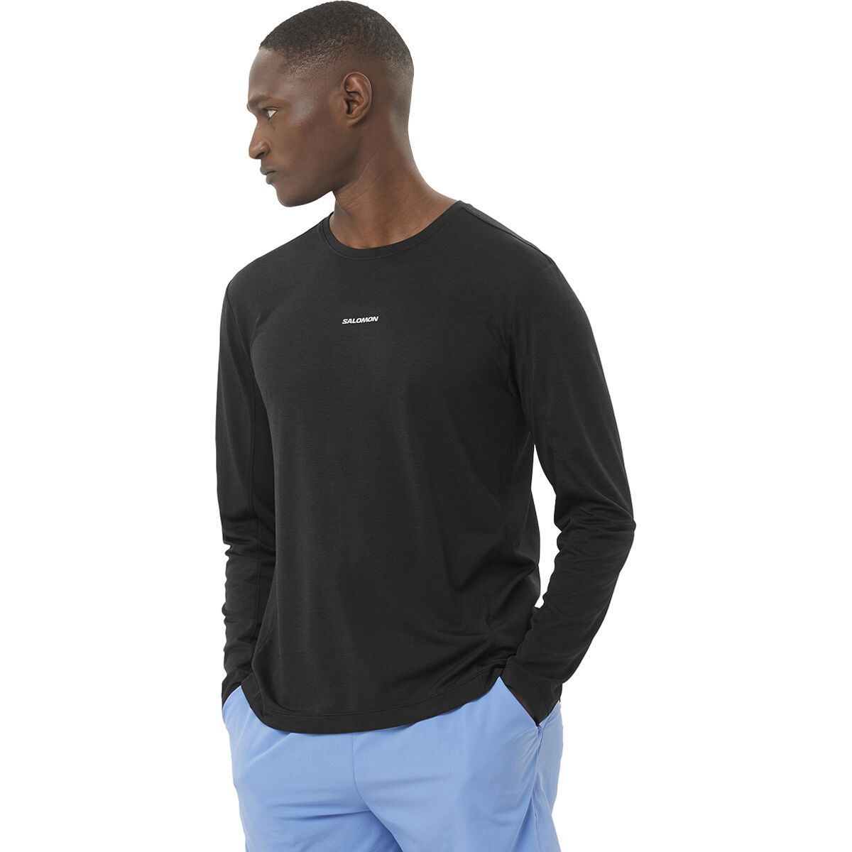 Image of Salomon Shkout Core Long-Sleeve T-Shirt - Men's Deep Black, M