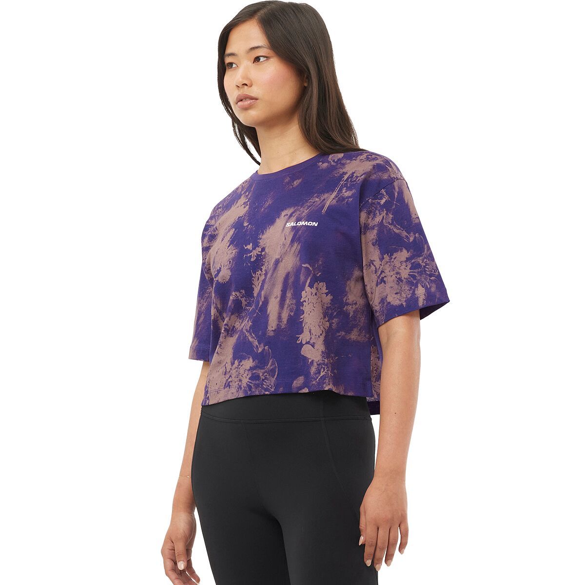 Salomon Canopy Cropped T-Shirt - Women's Astral Aura, XL