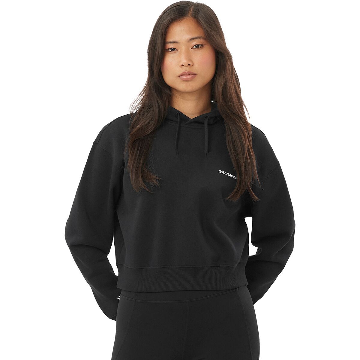 Image of Salomon Cropped Hoodie - Women's Deep Black, L