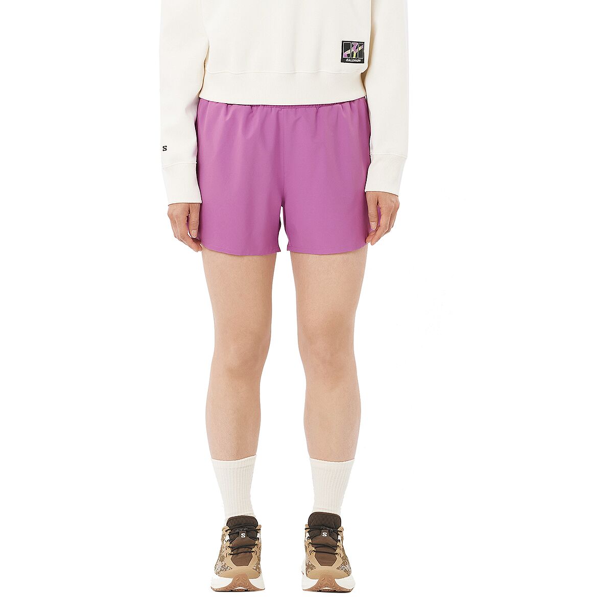 Image of Salomon Shakeout 4in Short - Women's Iris Orchid, XL