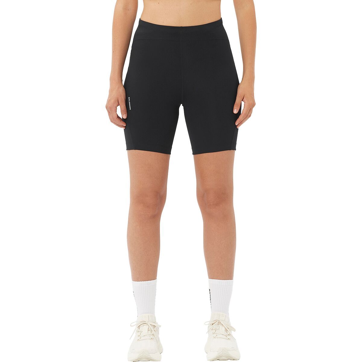 Image of Salomon Shakeout 6in Short Tight - Women's Deep Black, XS