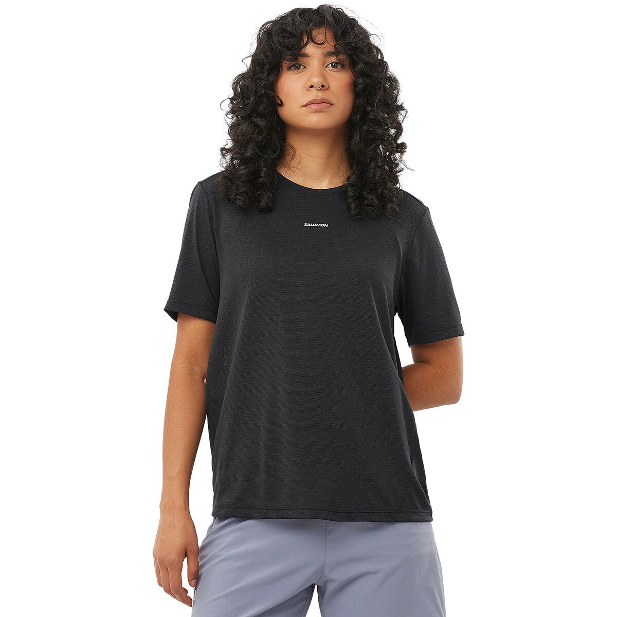 Image of Salomon Shakeout Core Short-Sleeve T-Shirt - Women's Deep Black, L