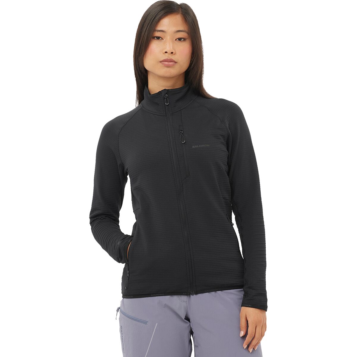 Image of Salomon Sntial Lightwarm Full-Zip Jacket - Women's Deep Black, XL