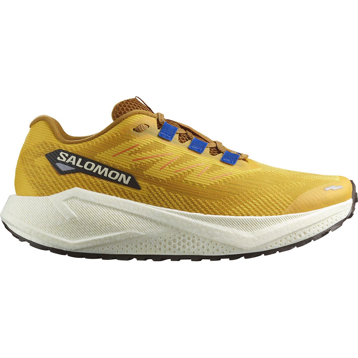 Image of Salomon Aero Blaze 3 Grvl Running Shoe - Men's Spicy Mustard/Vanilla Ice/Nautical Blue, US 9.5/UK 9.0