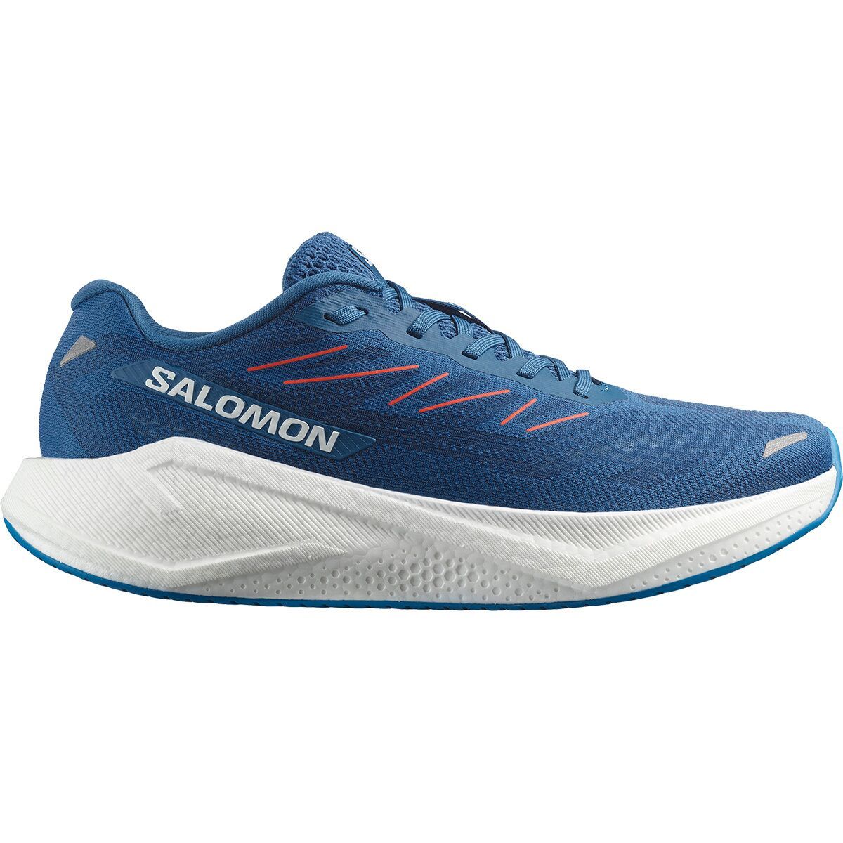 Image of Salomon Aero Blaze 3 Running Shoe - Men's Dark Blue/White/Cherry Tomato, US 10.0/UK 9.5