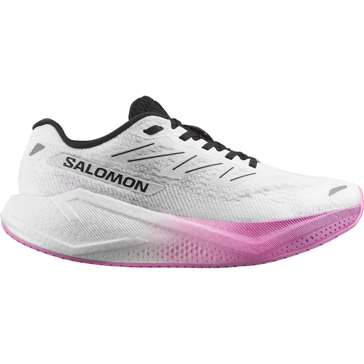 Image of Salomon Aero Blaze 3 Running Shoe - Women's White/Black/Cyclamen, US 8.5/UK 7.0