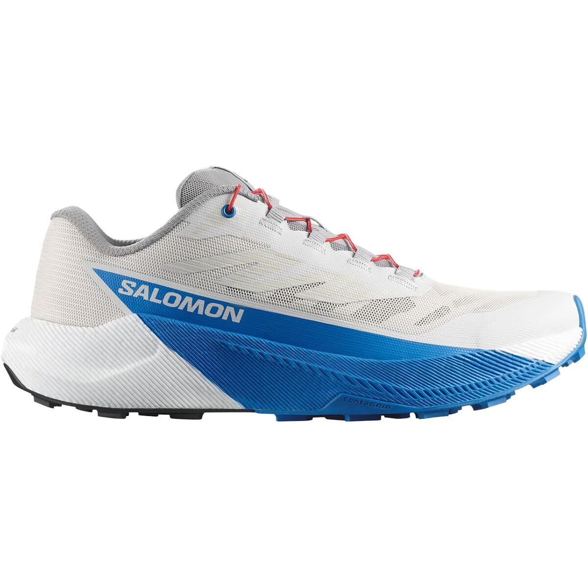 Image of Salomon Pulsar Trail Running Shoe - Men's Lunar Rock/White/French Blue, US 8.5/UK 8.0