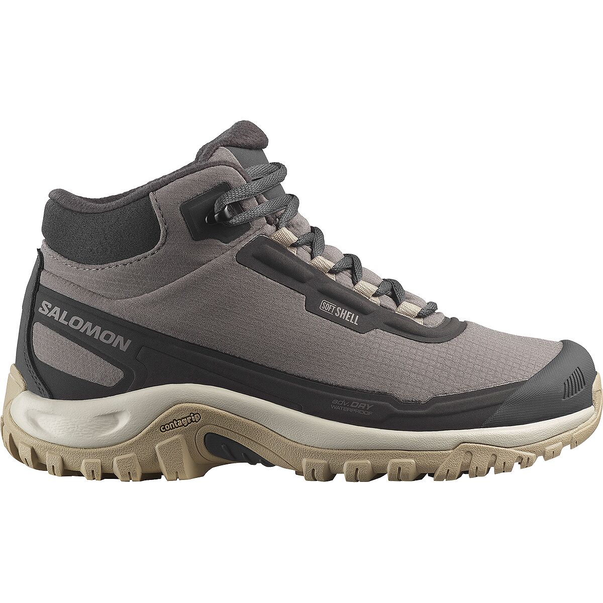 Image of Salomon Shelter WP Boot - Women's Plum Kitten/Phantom/Desert Tan, US 10.0/UK 8.5