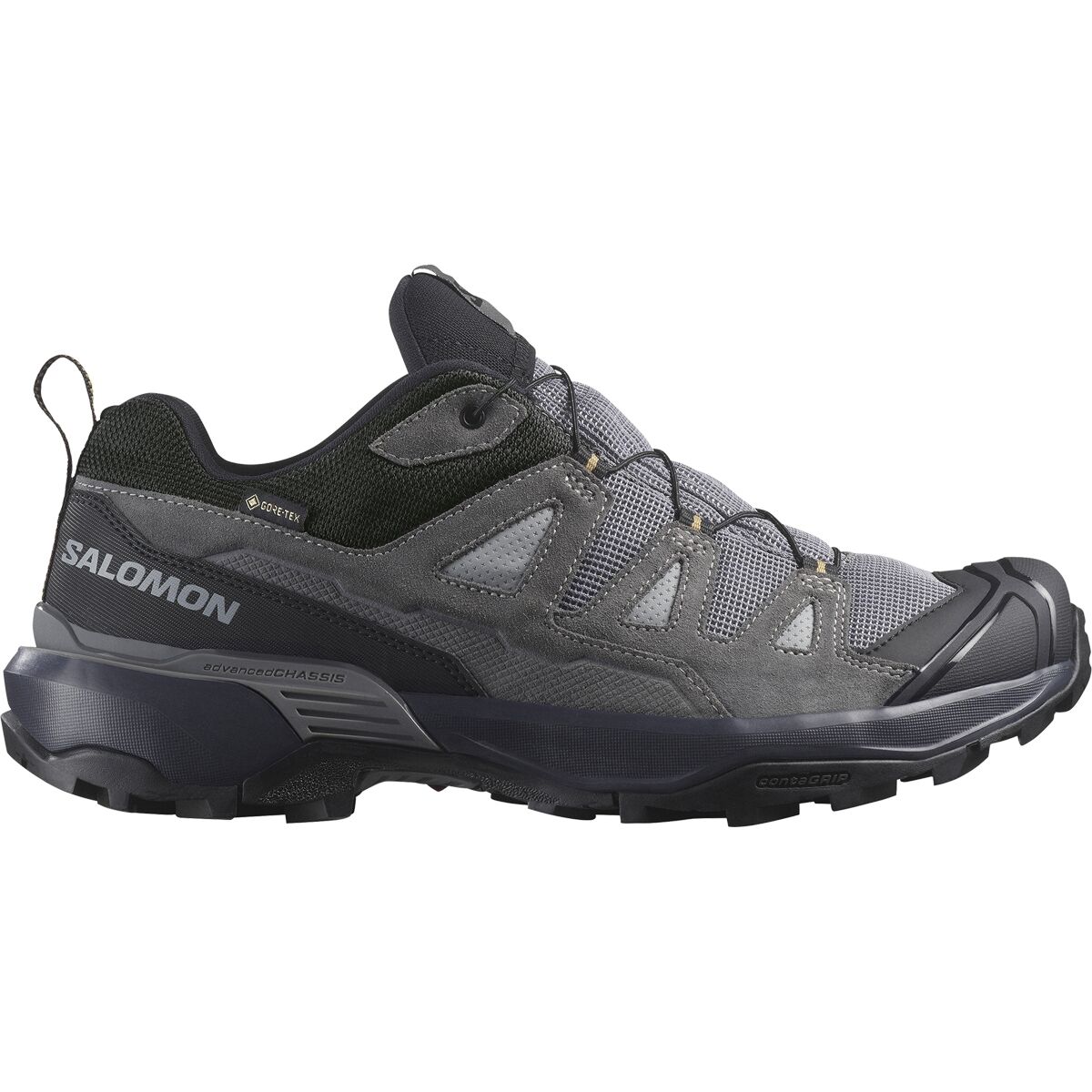 Image of Salomon X Ultra 360 Leather GTX Hiking Shoe - Men's Sharkskin/Castlerock/Kelp, US 12.0/UK 11.5