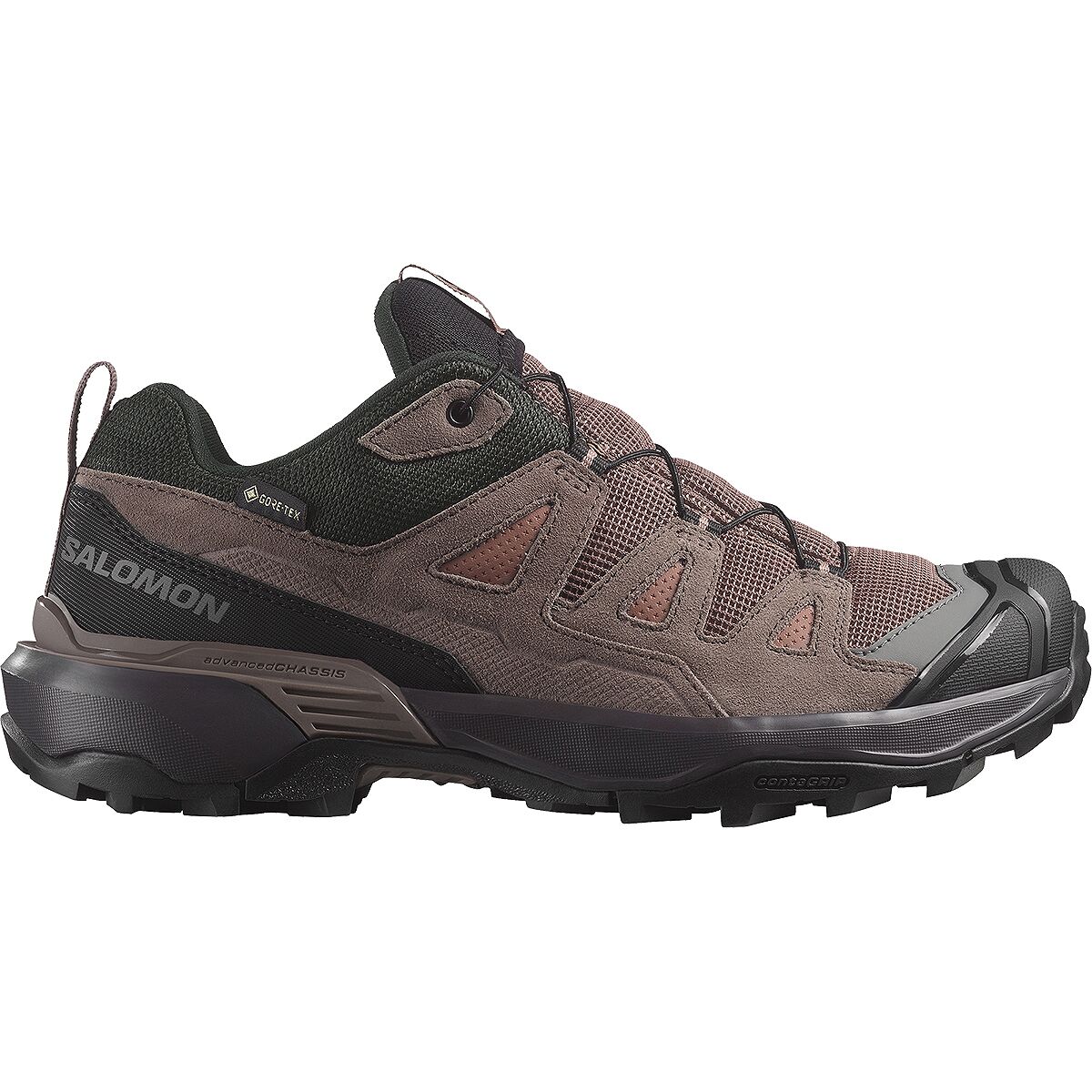 Image of Salomon X Ultra 360 Leather GTX Hiking Shoe - Women's Cognac/Peppercorn/Black, US 7.0/UK 5.5
