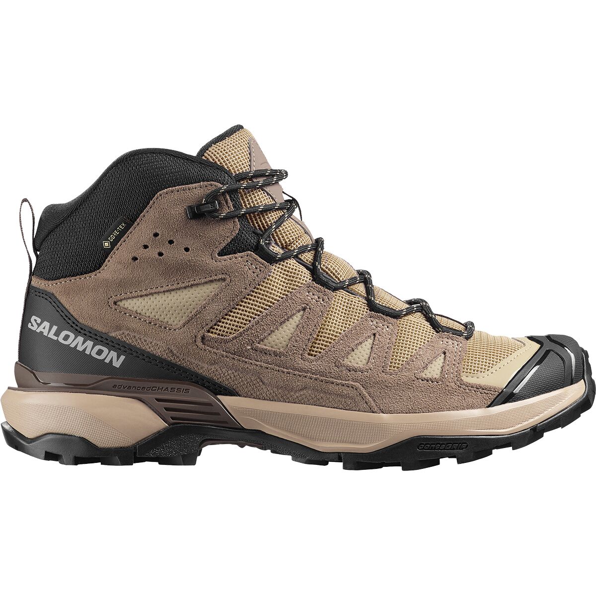 Image of Salomon X Ultra 360 Leather Mid GTX Hiking Boot - Men's Desert Tan/Walnut/Earth Brown, US 8.5/UK 8.0
