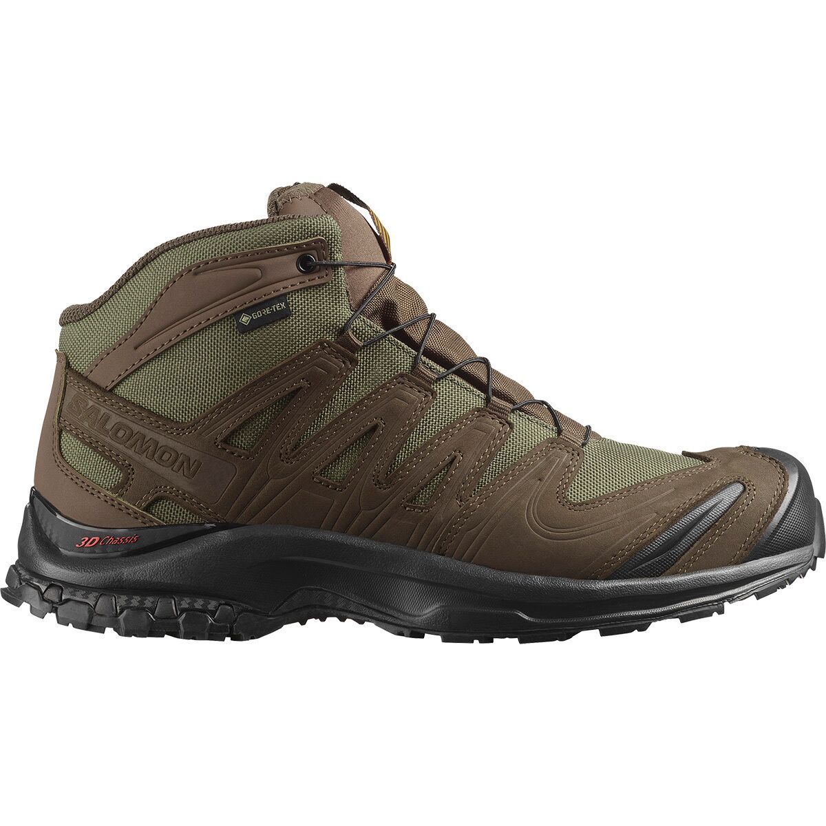 Image of Salomon XA Tracker GTX Hiking Boot Earth Brown/Olive Night/Black, Mens 10.5/Womens 11.5