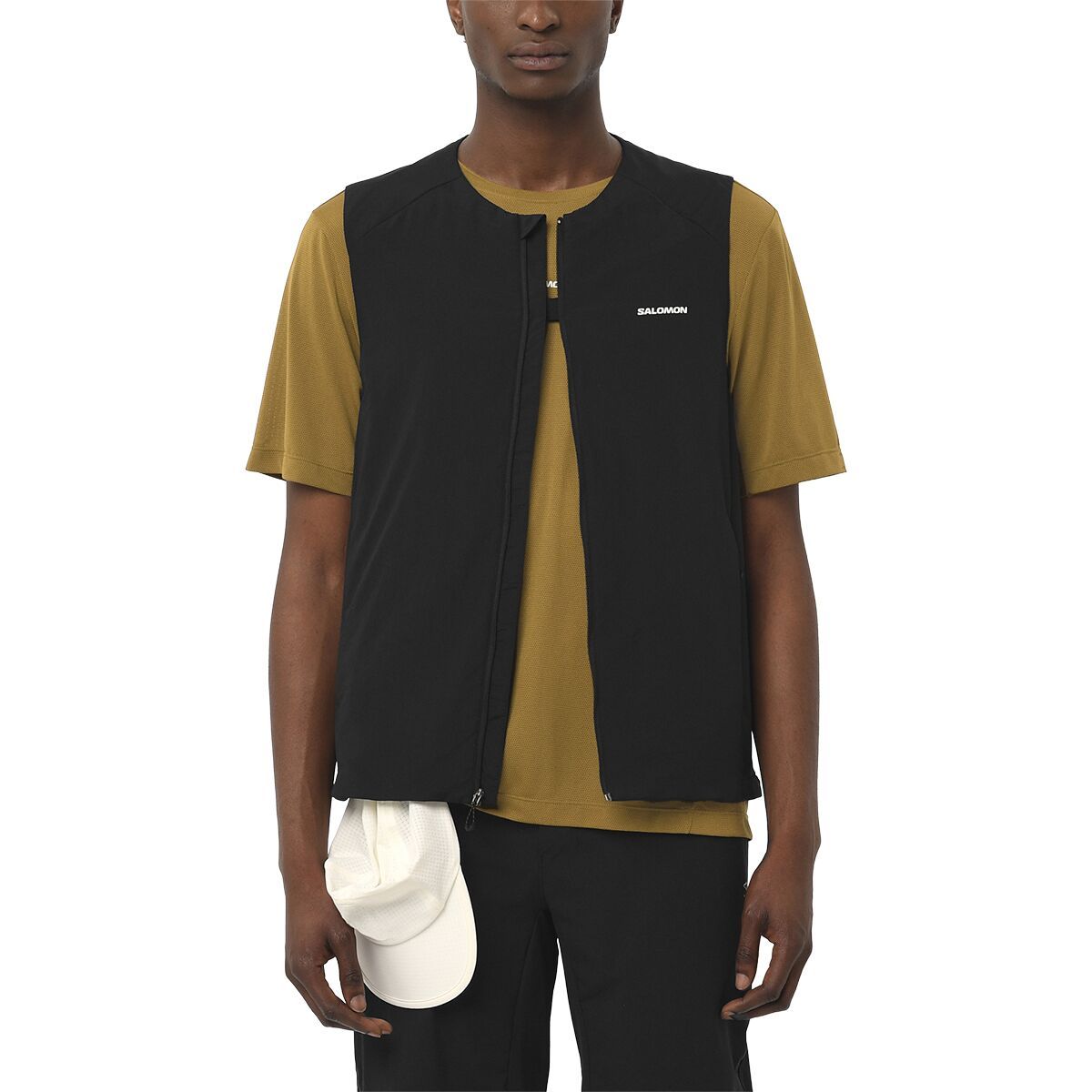 Image of Salomon Mountain Flex Hybrid Vest - Men's Deep Black, M