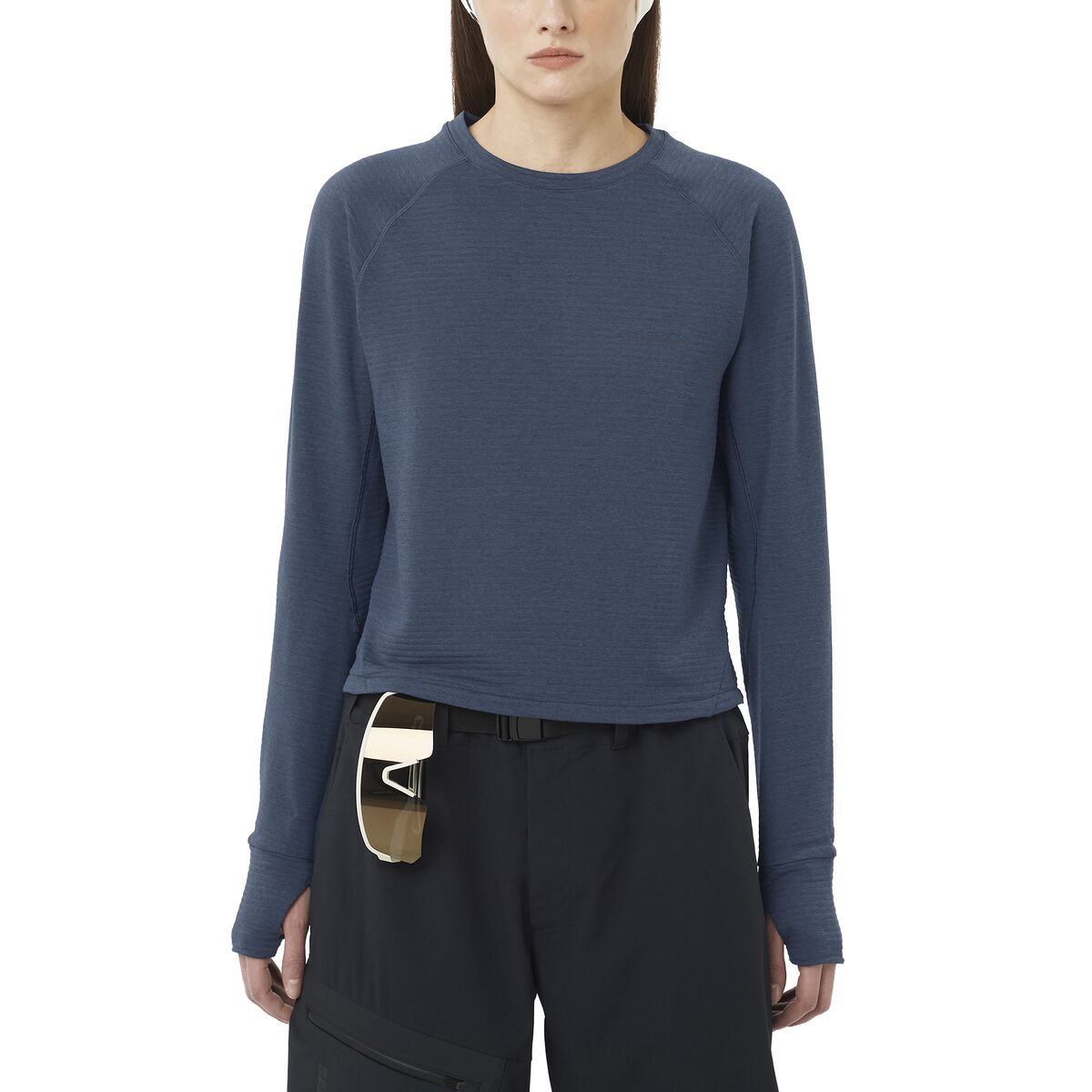 Salomon Essential Lightwarm Crew - Women's Blue Nights, L