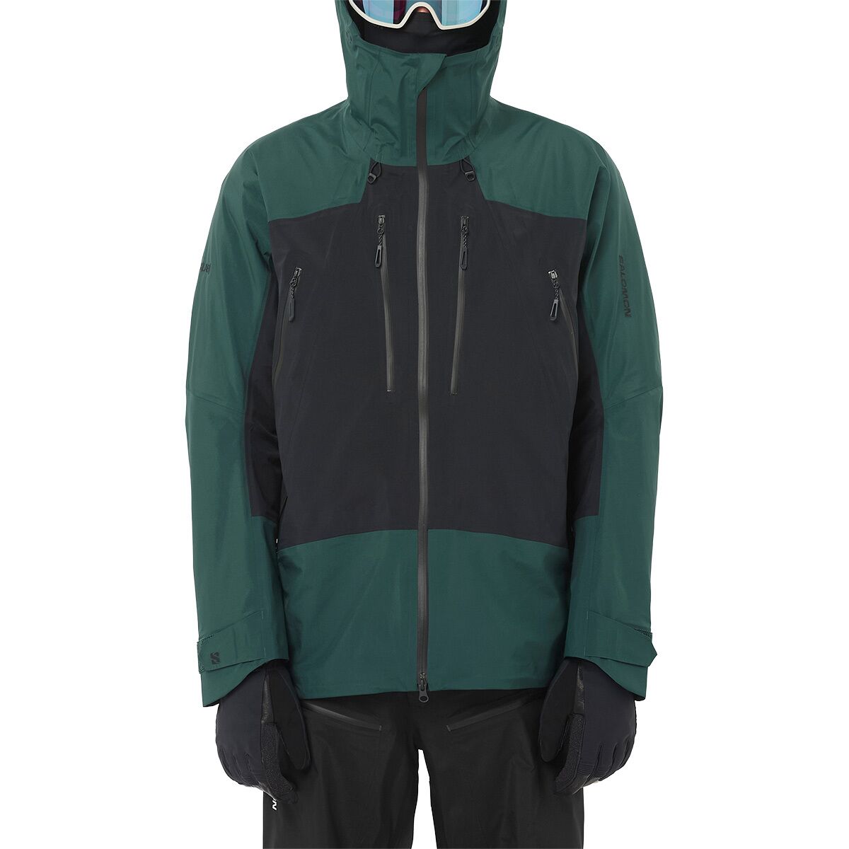 Image of Salomon Scrambler GORE-TEX Jacket - Men's Green Gables/Deep Black, S