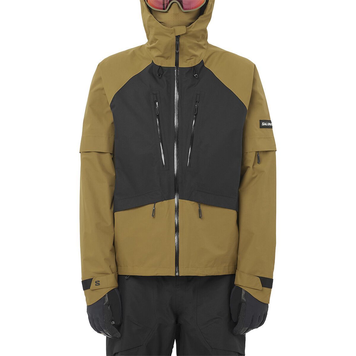 Image of Salomon Venom Full-Zip Jacket - Men's Brilliant Olive/Deep Black, L