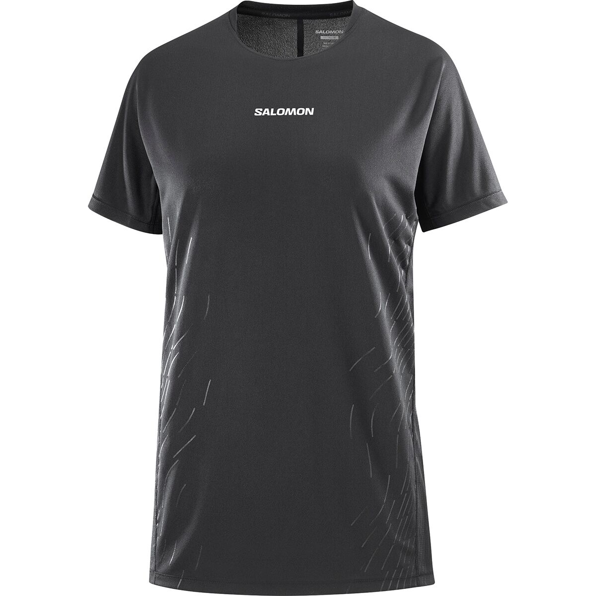 Image of Salomon Sense Aero GFX Short-Sleeve T-Shirt - Women's Deep Black/Black Beauty, XL