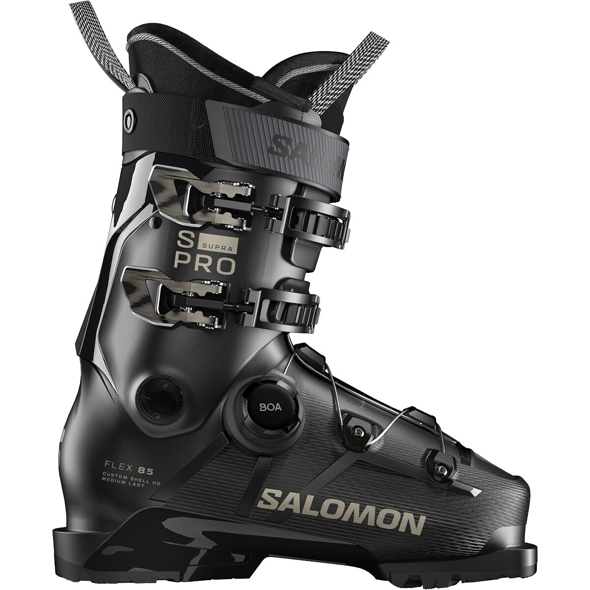 Image of Salomon S/Pro Supra BOA 85 GW Boot - 2026 - Women's Black/Black/Light Bronze Met., 24.0/24.5