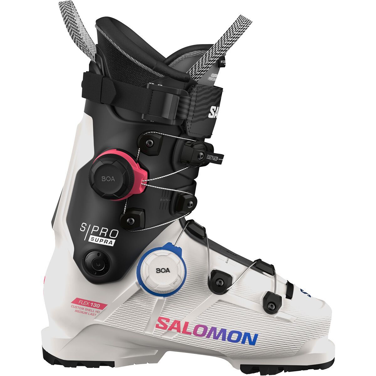 Image of Salomon S/Pro Supra Dual BOA 130 Boot - 2026 Gray Aurora/Black/Race Blue, 31.0/31.5
