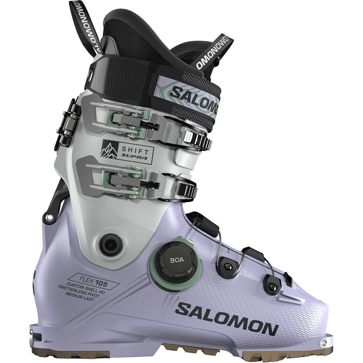Image of Salomon Shift Supra BOA 105 Boot - 2026 - Women's Cosmic Sky/Cool Gray 5/Shale Green, 25.0/25.5