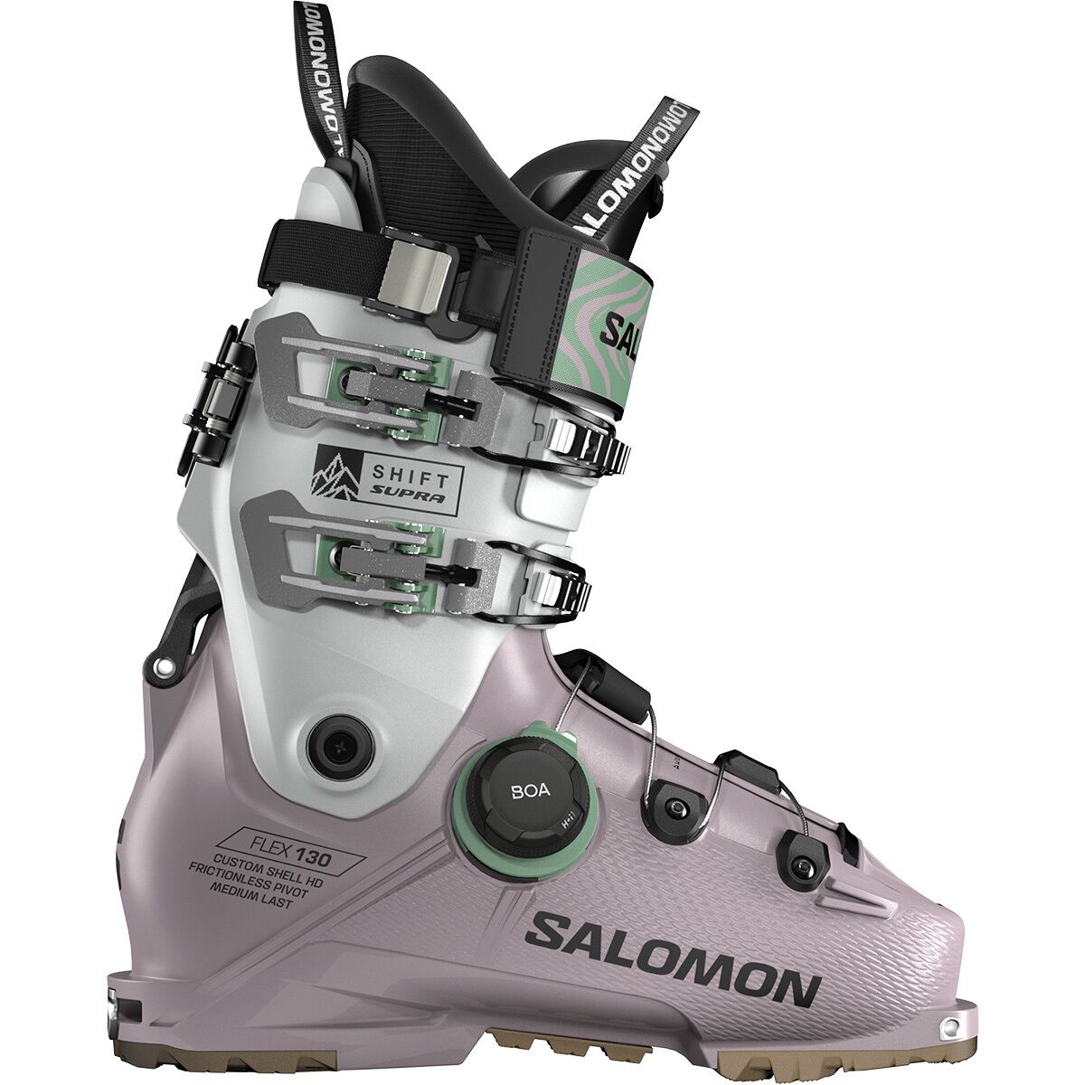 Image of Salomon Shift Supra BOA 130 Boot - 2027 Nirvana/Cool Gray 5/Shale Green, 28.0/28.5