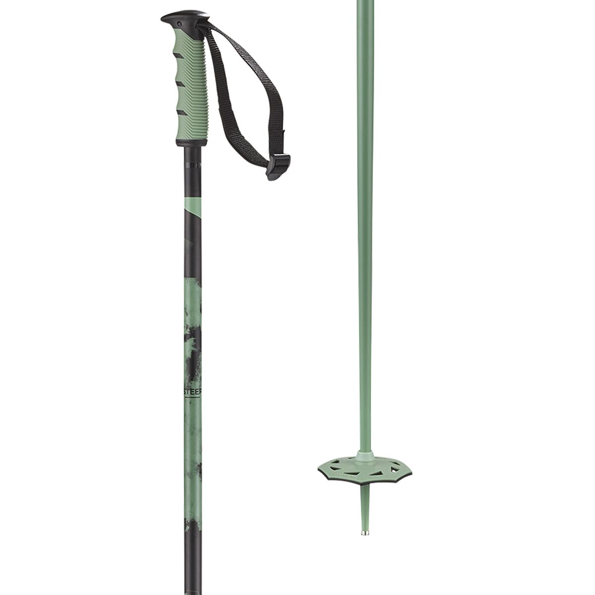 Image of Salomon Steep Ski Poles Iceberg Green/Black, 110cm