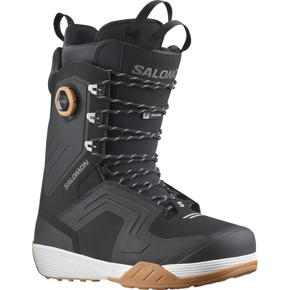 Image of Salomon Dialogue Lace SJ BOA Snowboard Boot - 2026 Black/Black/White, 27.0