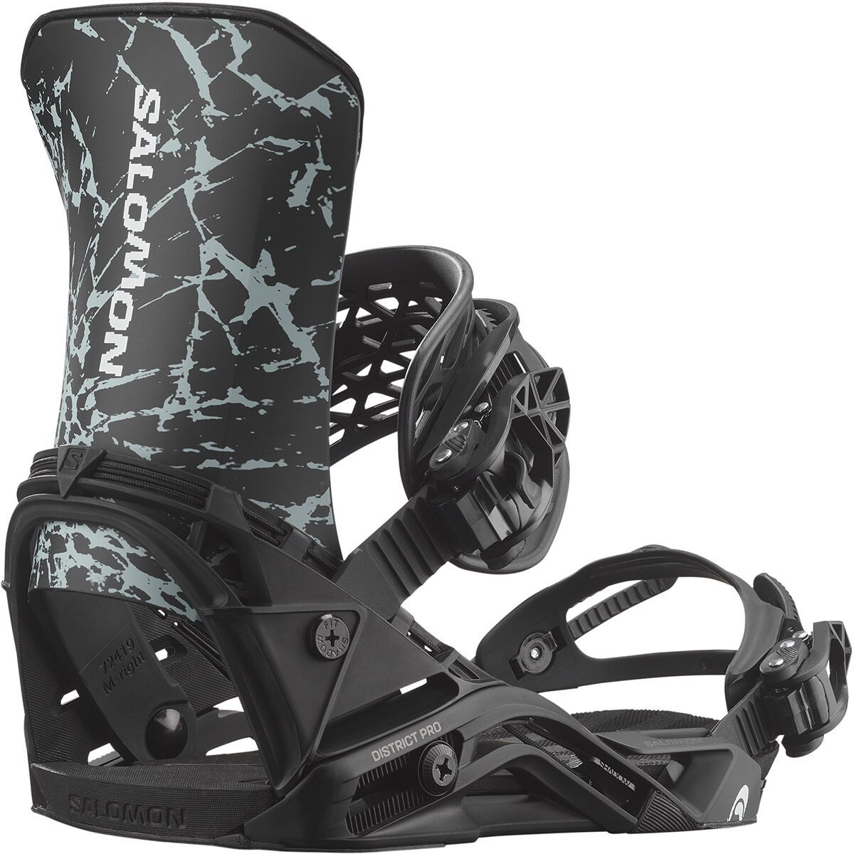 Salomon District Pro Team Snowboard Binding - 2026 Black/Ice Blue, M