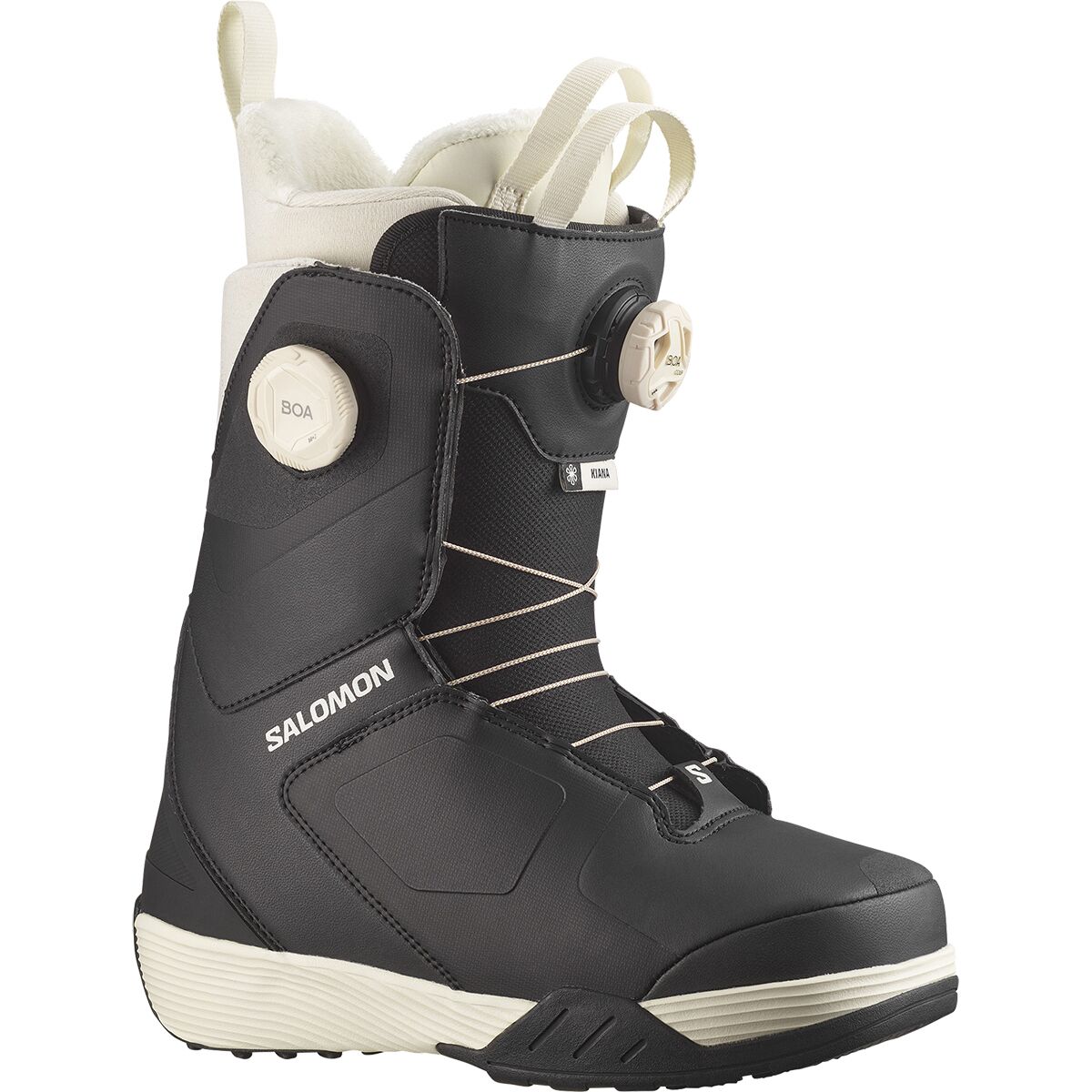 Image of Salomon Kiana Dual BOA Snowboard Boot - 2027 - Women's Black/Black/Vanilla Ice, 26.5