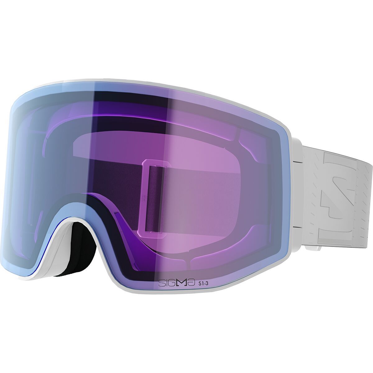 Image of Salomon Sentry Prime Sigma Photochromic Goggles White/Sky Blue/Light Blue, One Size