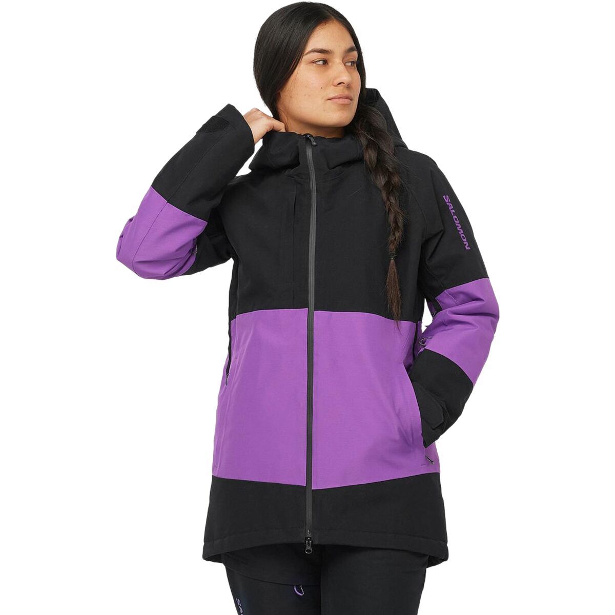Image of Salomon Bashley Puff Jacket - 2024 - Women's Deep Black/Royal P, XS