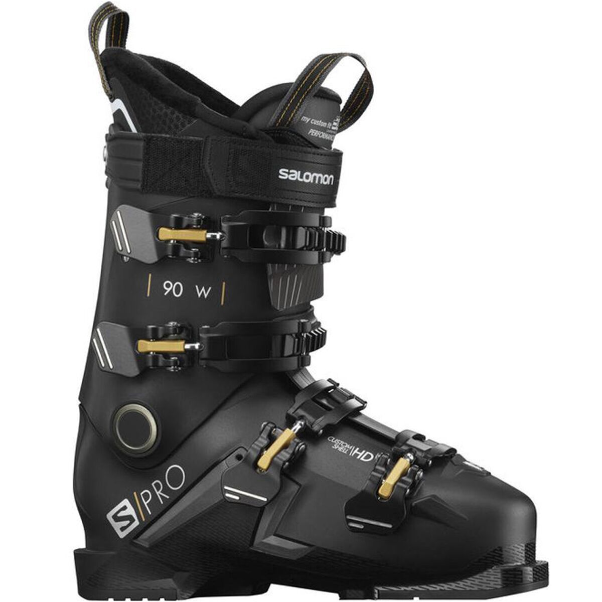Salomon S/Pro 90 Ski Boot - Women's Black/Beluga/Gold, 22.0/22.5