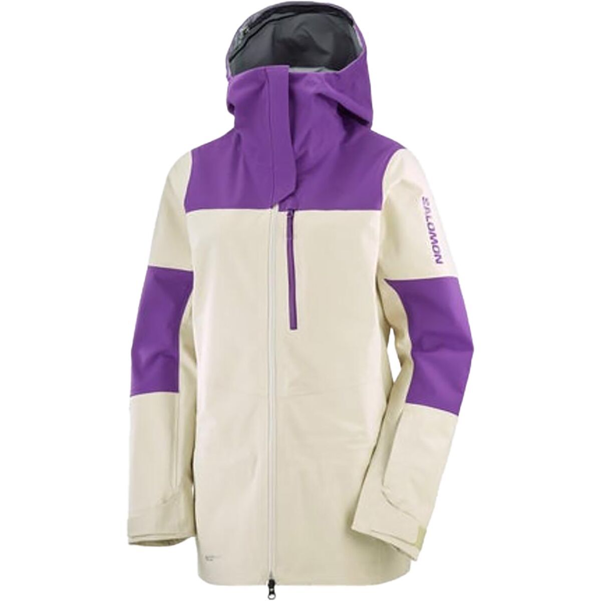 Image of Salomon Stance 3L Jacket - Women's 2024 Almond Milk/Royal Purple, S