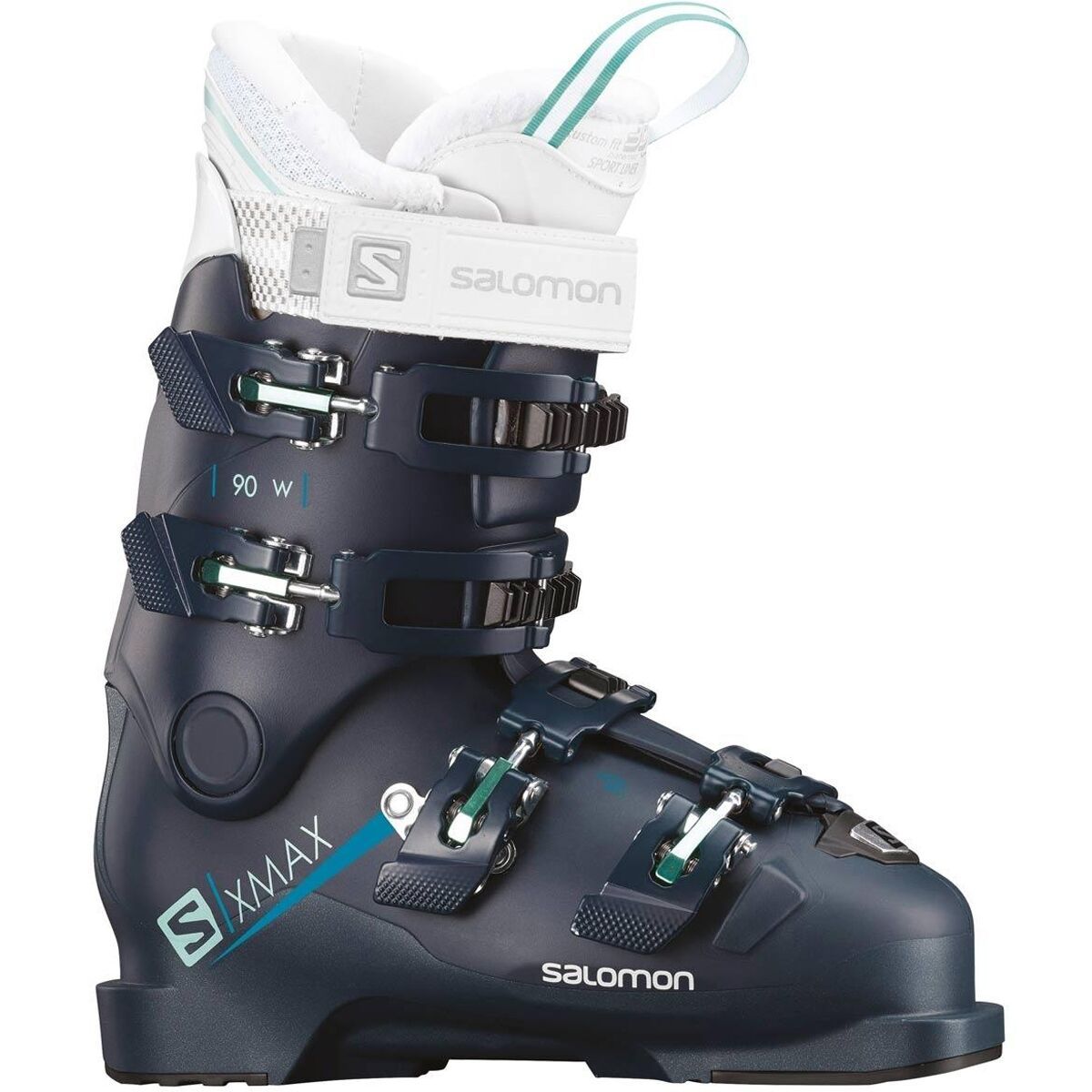 Salomon X Max 90 Ski Boot - Women's Petrol Blue/Petrol Blue/Aruba Blue, 22.0/22.5