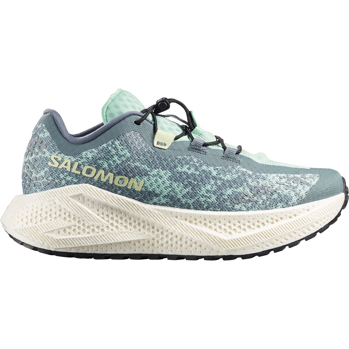 Image of Salomon Aero Glide 4 Grvl Running Shoe - Women's Stormy Weather/Lichen/Vanilla Ice, US 9.0/UK 7.5