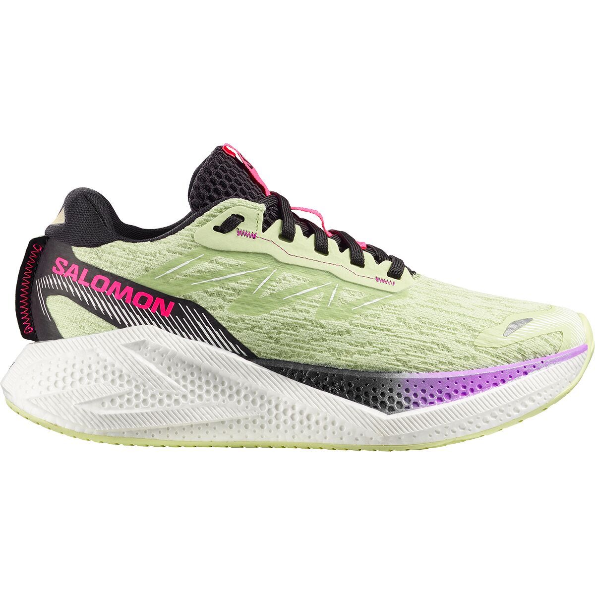 Image of Salomon Aero Glide 4 Running Shoe - Women's Butterfly/White/Black, US 10.0/UK 8.5