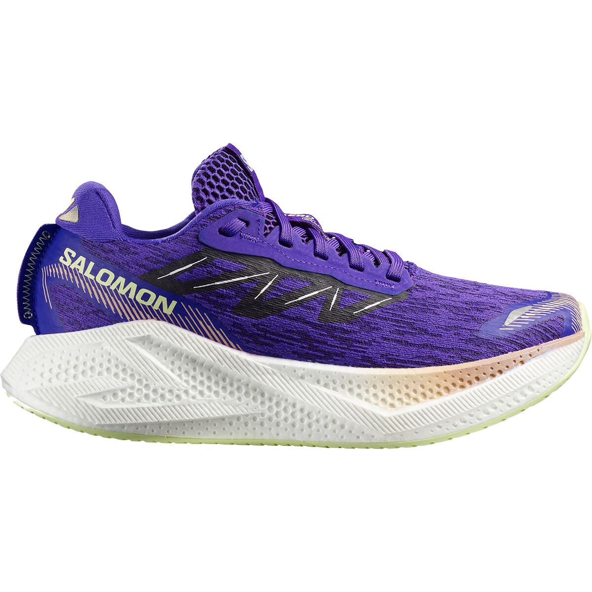 Image of Salomon Aero Glide 4 Running Shoe - Women's Deep Blue/White/Butterfly, US 10.0/UK 8.5